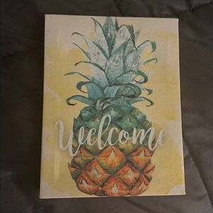 Home Decor Welcome pineapple green and yellow crystal art gallery